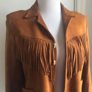 Suede super soft fringed jacket size m boho